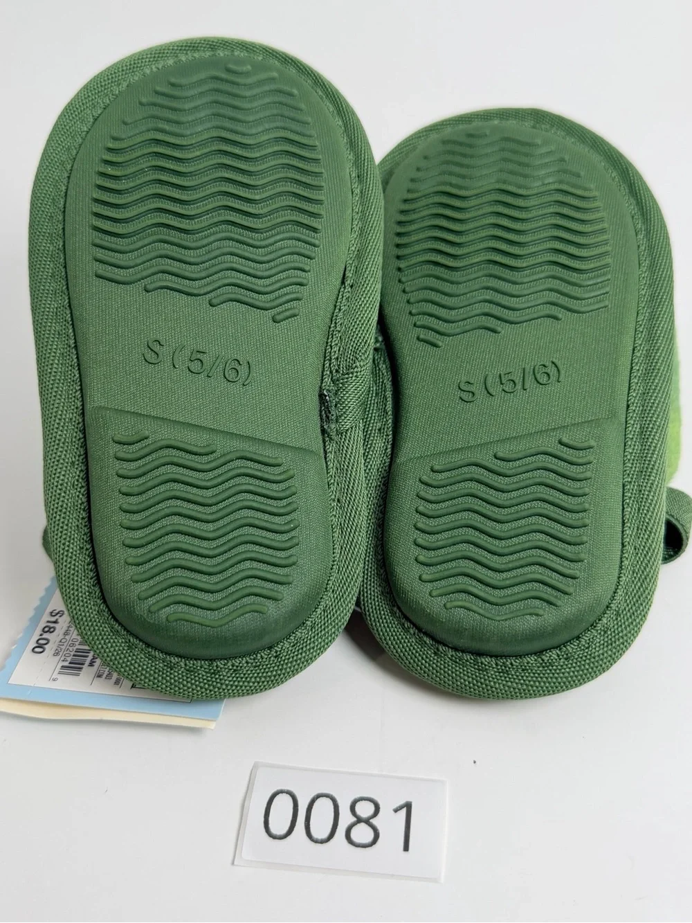Cat & Jack Green Plush Dinosaur Kids Slippers